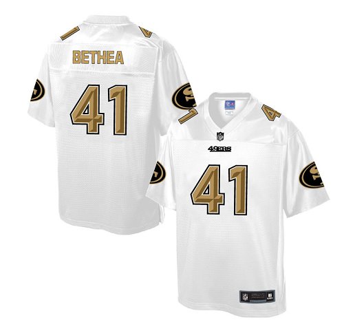 Men's Game Antoine Bethea Nike Jersey White - #41 Pro Line Fashion NFL San Francisco 49ers